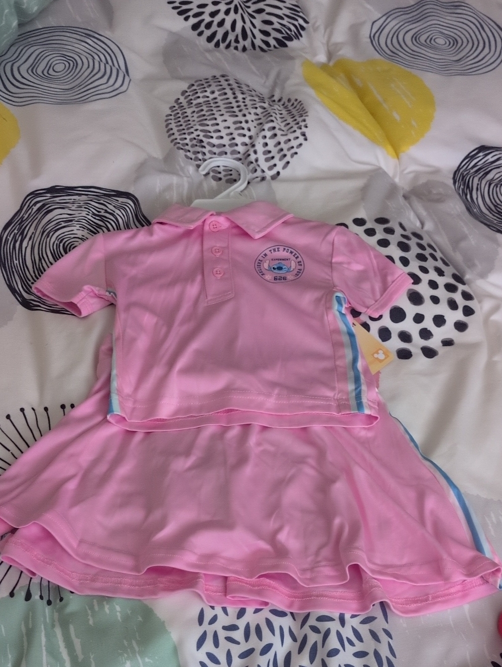 Stitches Pink Polo Top and Matching Skirt Set